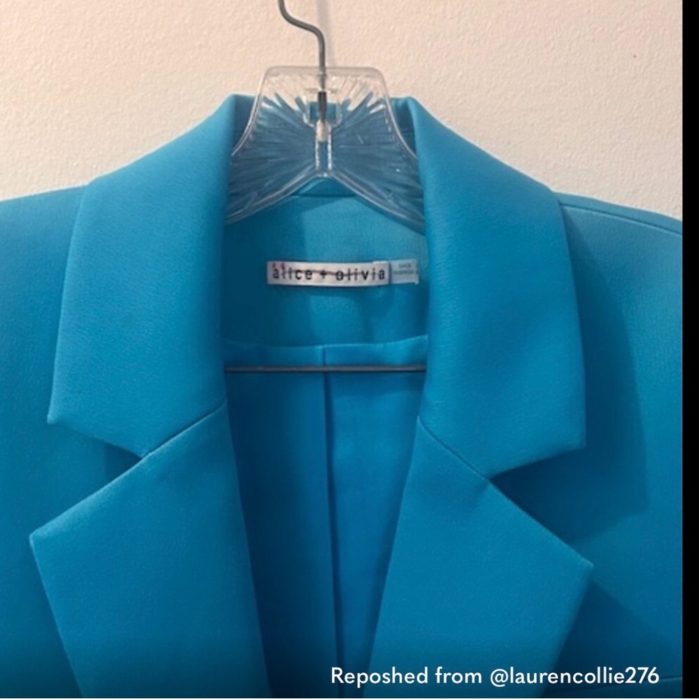 Alice + Olivia Shan Padded Shoulder Rolled Sleeve Boyfriend Blazer - Picture 15 of 15